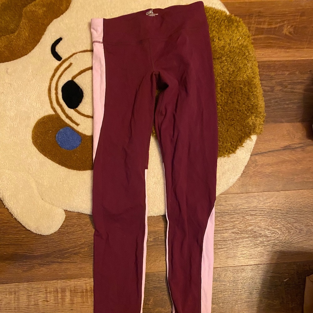 Athleta Girl Pink & Purple swirl leggings UPF size XL 14